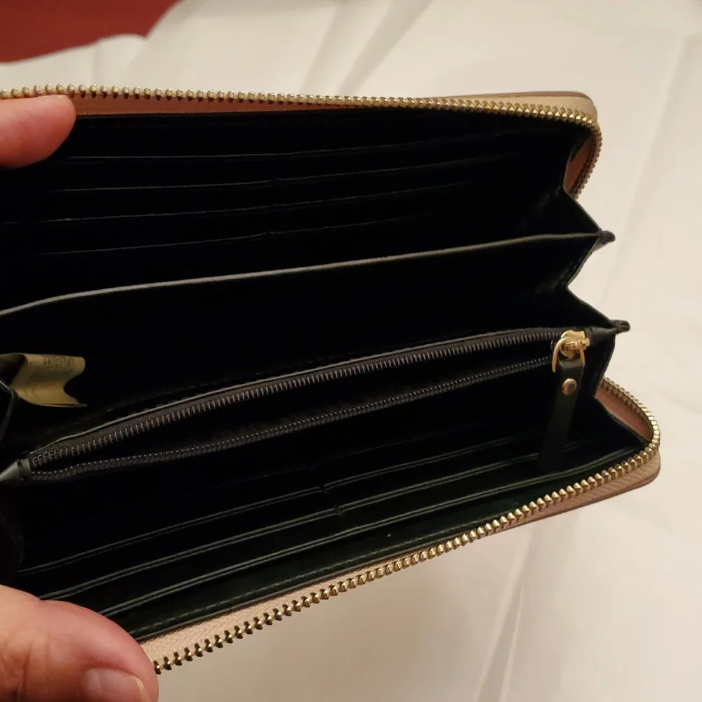 Kate Spade New York Iridescent Rose Gold Zip Wallet